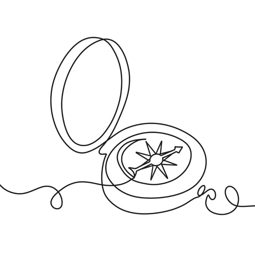 A compass, for finding direction