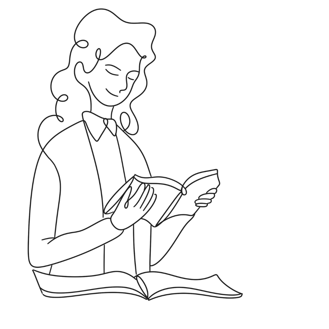 A teacher looking at a book.