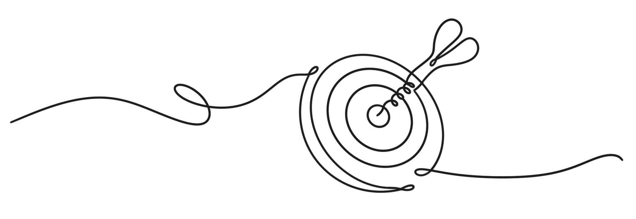 An arrow, hitting the target