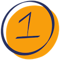 Orange circle with number 1