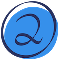 Blue circle with number 2